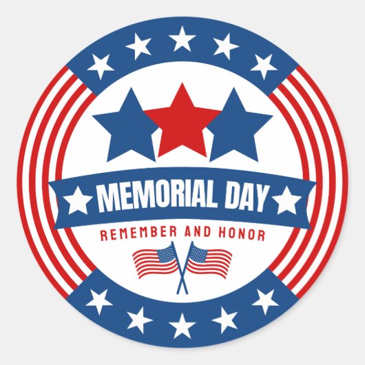 愛国的はっきりしたメモリアルデー ラウンドシール (正面)