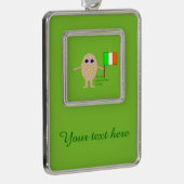 愛国的アイリッシュエッグカスタムオーナメント シルバープレートフレームオーナメント (右)