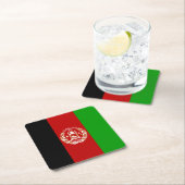 愛国的アフガニスタン国旗 スクエアペーパーコースター (インサイチュ)