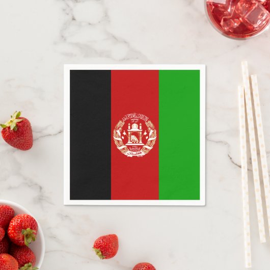 愛国的アフガニスタン国旗 スタンダードカクテルナプキン (インサイチュ)