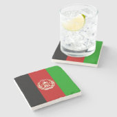 愛国的アフガニスタン国旗 ストーンコースター (横)