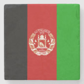 愛国的アフガニスタン国旗 ストーンコースター (正面)