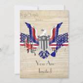 愛国的アメリカのワシ、国旗と憲法 招待状 (正面)