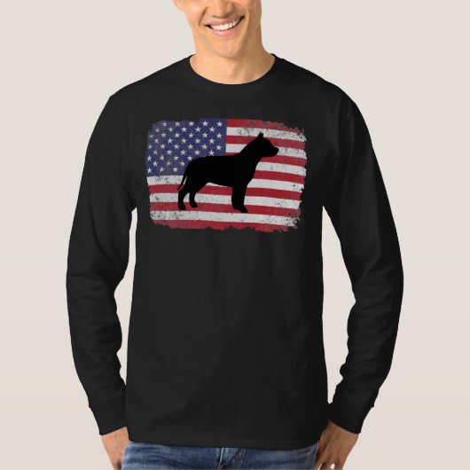 愛国的アメリカピットブル Tシャツ (正面)