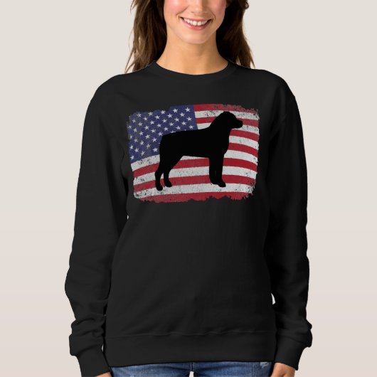 愛国的アメリカロットワイラー スウェットシャツ (正面)