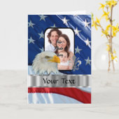 愛国的アメリカワシ カード (黄色い花)