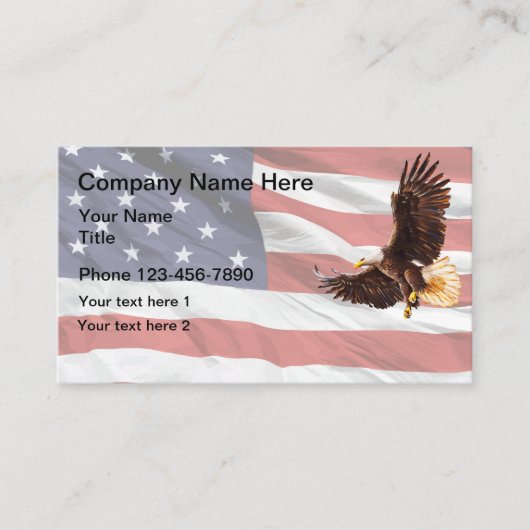 愛国的アメリカンイーグルテーマ 名刺 (正面)