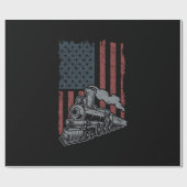 愛国的アメリカ列車蒸気機関車運転手 ラッピングペーパー (フラット)
