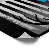 愛国的アメリカ国旗おもしろい鹿狩りラブド ポスター (角)