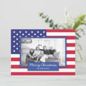 愛国的アメリカ国旗のホリデーフォトカード シーズンカード (スタンド正面)