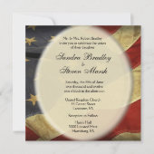 愛国的アメリカ国旗の結婚式招待状 招待状 (正面)