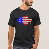 愛国的アメリカ国旗クラッピー魚釣り Tシャツ (正面)