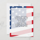 愛国的アメリカ国旗パーティの招待状総合 招待状 (裏面)