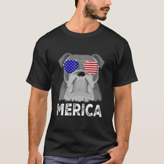 愛国的アメリカ国旗メおもしろいリカ英語B Tシャツ (正面)
