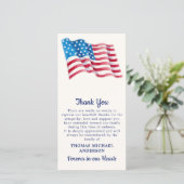 愛国的アメリカ国旗軍隊退役軍人葬儀 サンキューカード (スタンド正面)