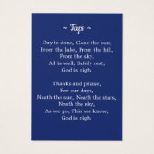 愛国的アメリカ国旗退役軍人葬儀祈りの言葉カード (裏面)