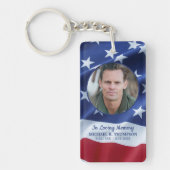 愛国的アメリカ国旗退役軍人葬儀祈りの言葉カード キーホルダー (正面)