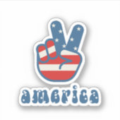 愛国的アメリカ国旗7月4日スター&ストライプ シール (正面)