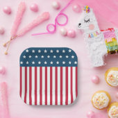 愛国的アメリカ国旗7月4日紙プレート ペーパープレート (パーティー)