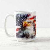 愛国的アメリカ国旗 コーヒーマグカップ (左)