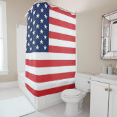 愛国的アメリカ国旗 シャワーカーテン (インサイチュ)