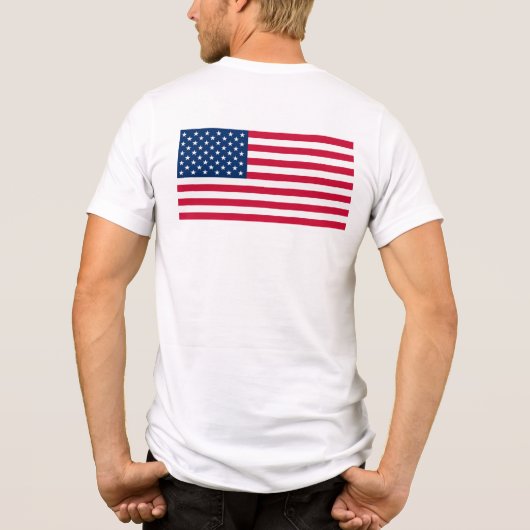 愛国的アメリカ国旗 トライブレンドTシャツ (裏面)