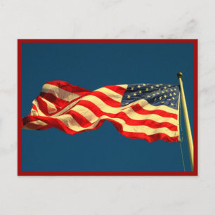 愛国的アメリカ国旗 ポストカード