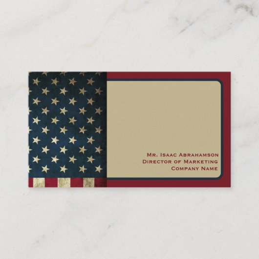 愛国的アメリカ国旗 名刺 (正面)