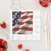 愛国的アメリカ国旗 縁ありランチョンナプキン (インサイチュ)