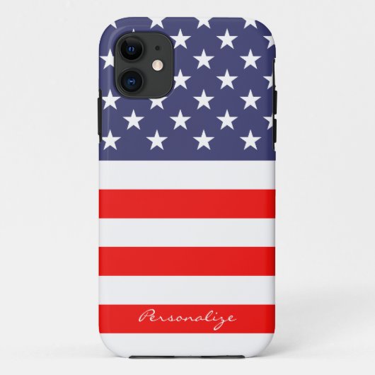 愛国的アメリカ国旗iphone 11ケースパーソナライズ Case-Mate iPhoneケース (裏面)