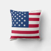 愛国的アメリカ赤白青カスタムモノグラム クッション (裏面)