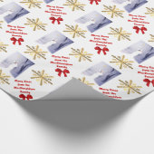 愛国的アメリカ雪だるま ラッピングペーパー (角)