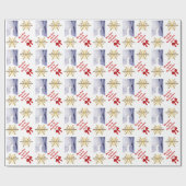 愛国的アメリカ雪だるま ラッピングペーパー (フラット)