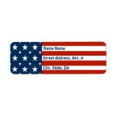 【愛国的アメリカ】アメリカのスターストライプズ国旗 ラベル (正面)
