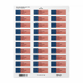 【愛国的アメリカ】アメリカのスターストライプズ国旗 ラベル (フルシート)