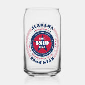 愛国的アラバマタイポグラフィ飲み物用品セット ガラス缶 (裏面)