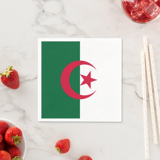 愛国的アルジェリア国旗 スタンダードカクテルナプキン (インサイチュ)
