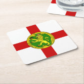 愛国的アルダーニー国旗 スクエアペーパーコースター (アングル)