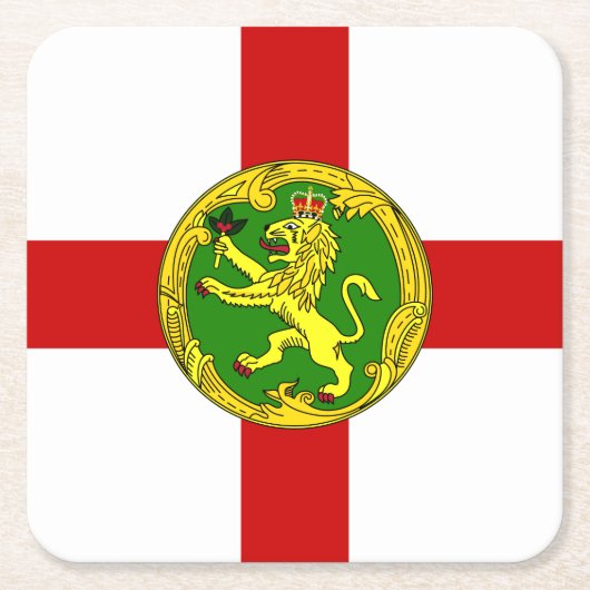 愛国的アルダーニー国旗 スクエアペーパーコースター (正面)