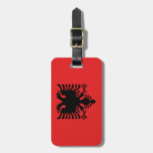 愛国的アルバニア国旗 ラゲッジタグ (正面縦)
