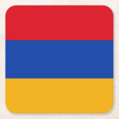 愛国的アルメニア国旗 スクエアペーパーコースター (正面)