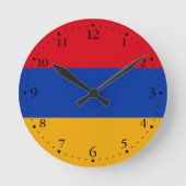 愛国的アルメニア国旗 ラウンド壁時計 (正面)