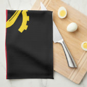 愛国的アンゴラ国旗 キッチンタオル (四つ折り)