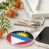 愛国的アンティグア・バーブーダ国旗 キーホルダー (正面右)