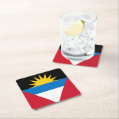 愛国的アンティグア・バーブーダ国旗 スクエアペーパーコースター (インサイチュ)