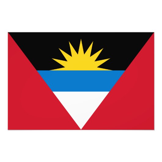 愛国的アンティグア・バーブーダ国旗 フォトプリント            (正面)