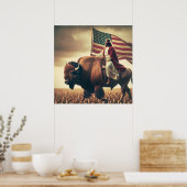 愛国的イエスアメリカクリスチャン・バイブル・アート ポスター (キッチン)