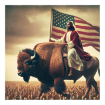 愛国的イエスアメリカクリスチャン・バイブル・アート