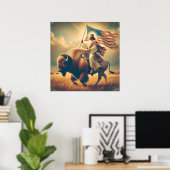 愛国的イエスアメリカクリスチャン・バイブル・アート ポスター (ホームオフィス)