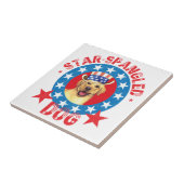 愛国的イエロー・ラブラドール・レトリーバー タイル (側面)